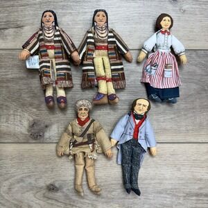 Vintage 1979 Hallmark Historical Cloth Doll Lot Chief Joseph Clara Barton 5pc